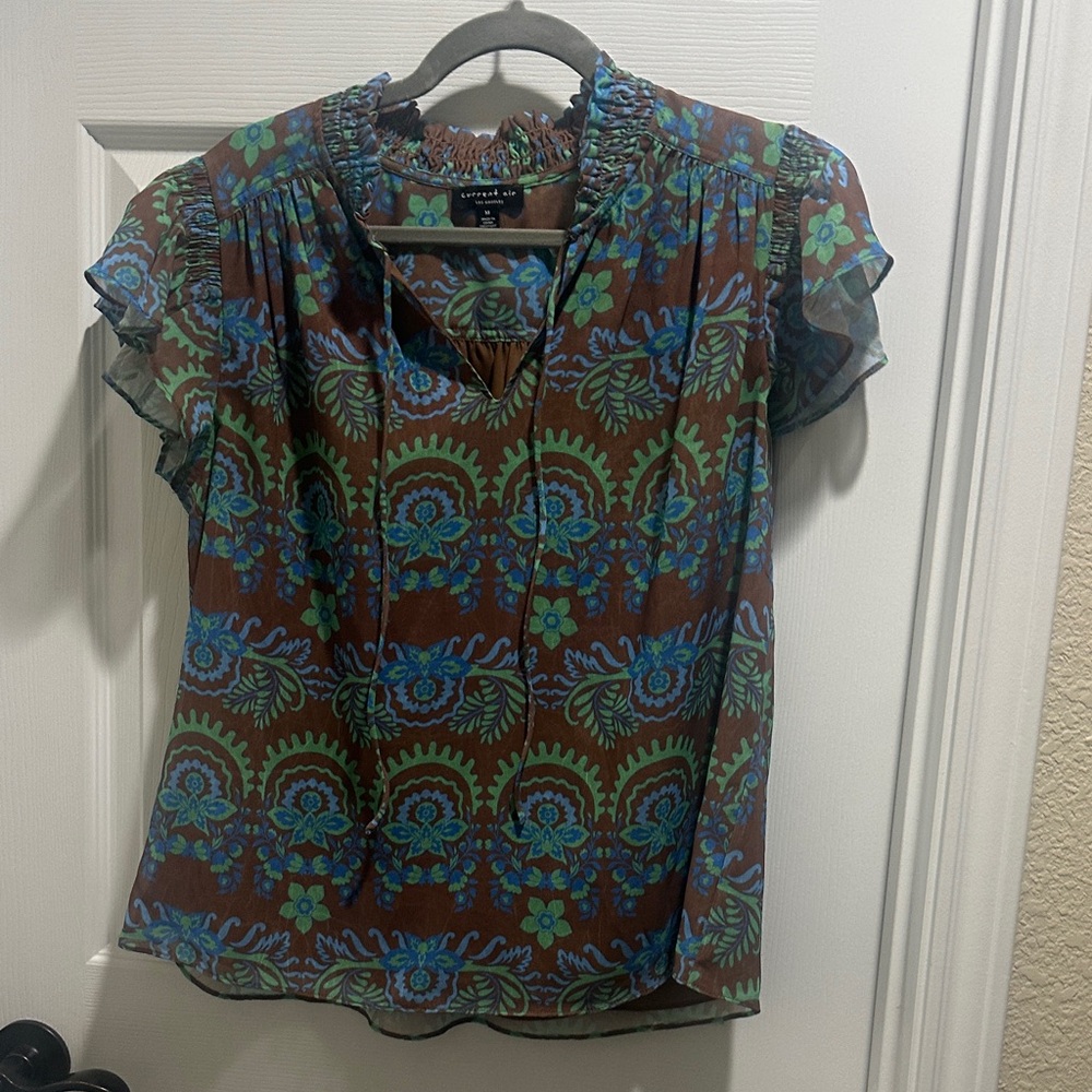 Current Air Floral Short-Sleeve Blouse